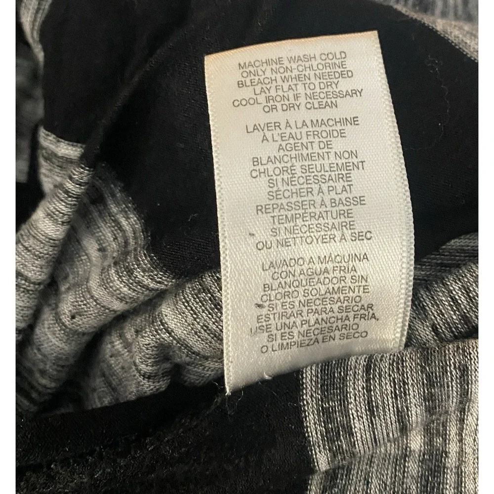 Michael Kors Striped Knit Maxi Skirt‎ Women's L Black Gray Pull-On Elastic Waist